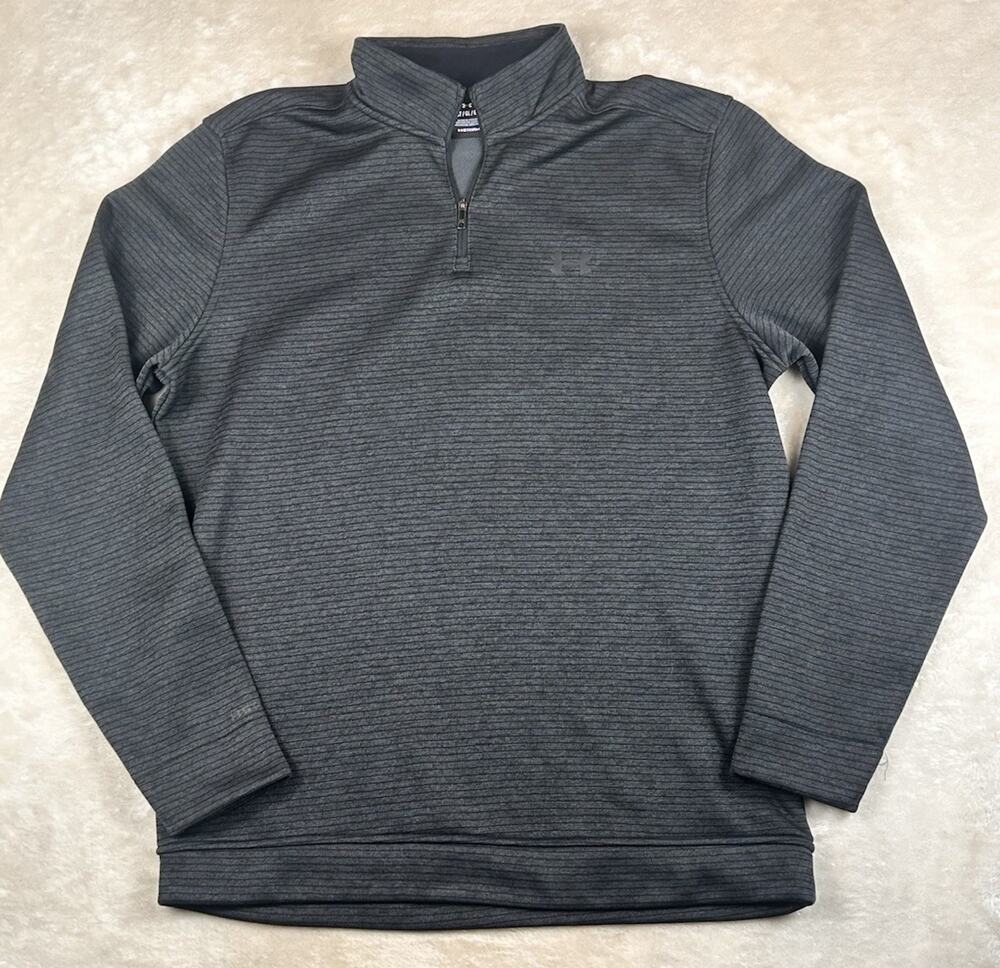Under Armour 1/4 Zip Pullover Mens Large Storm Golf Long Sleeve Grey Mock Neck